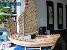 中式帆船“绿眉毛” 方元木艺作品